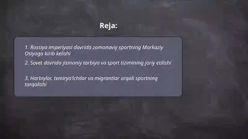 Markaziy Osiyo va Ozbekistonga zamonaviy sportning kirib kelishi 2