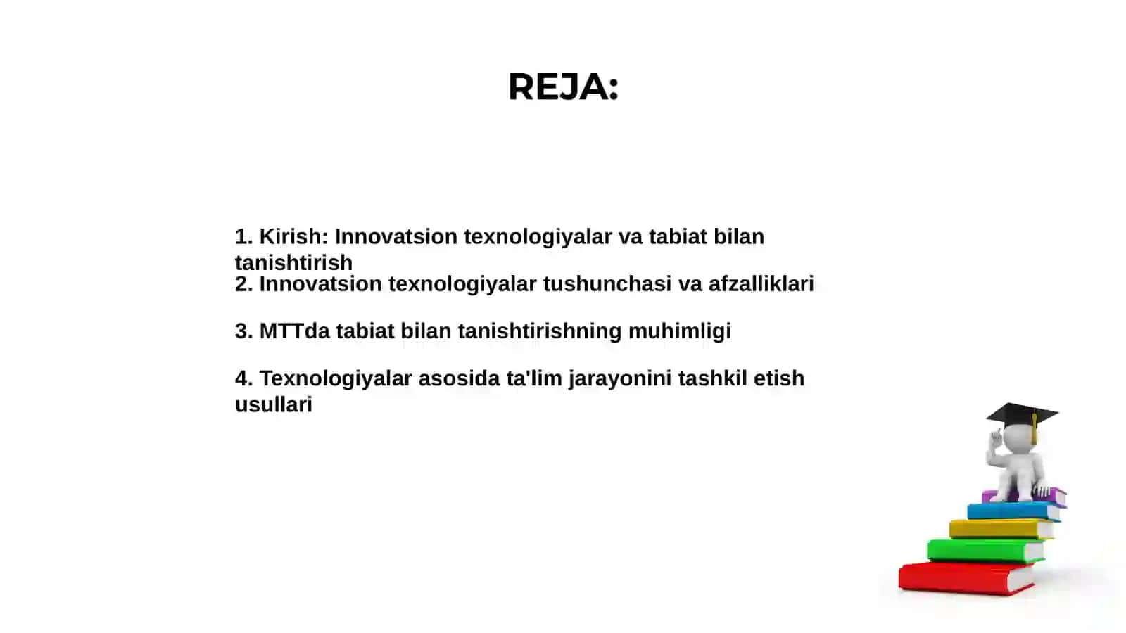 Innovatsion texnologiyalar asosida tabiat bilan tanishtirish mashgʻulotlarini tashkil etish texnologiyasi 2