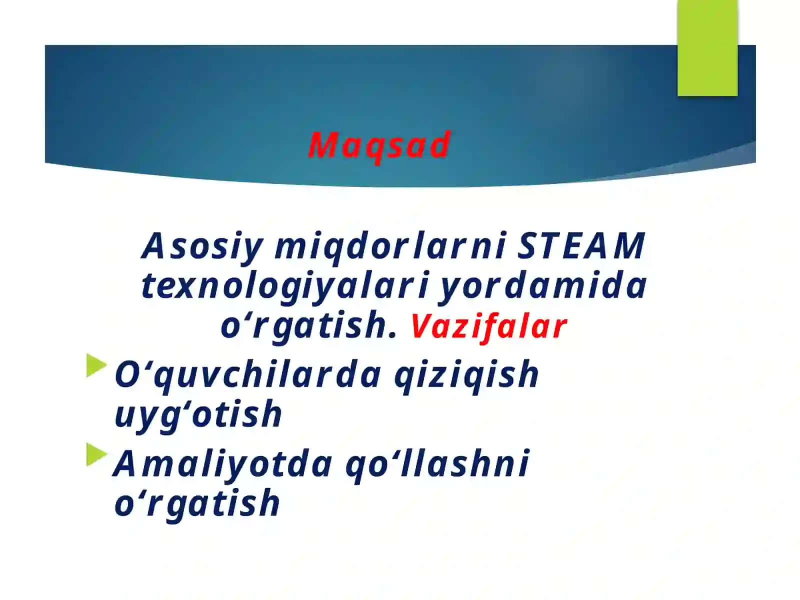 Boshlang‘ich sinflarda asosiy miqdorlarni o‘rgatishda STEAM texnologiyalaridan foydalanish 2