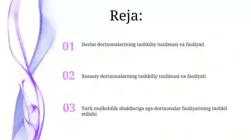 Turli mulkchilik shaklidagi dorixonalar ishini tashkil qilish 2
