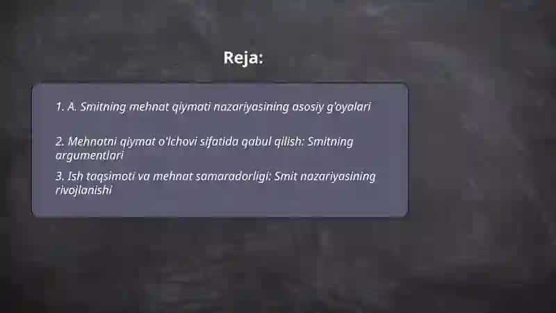 Qiymatning mehnat nazariyasini rivojlantirishga qo'shgan hissasi 2