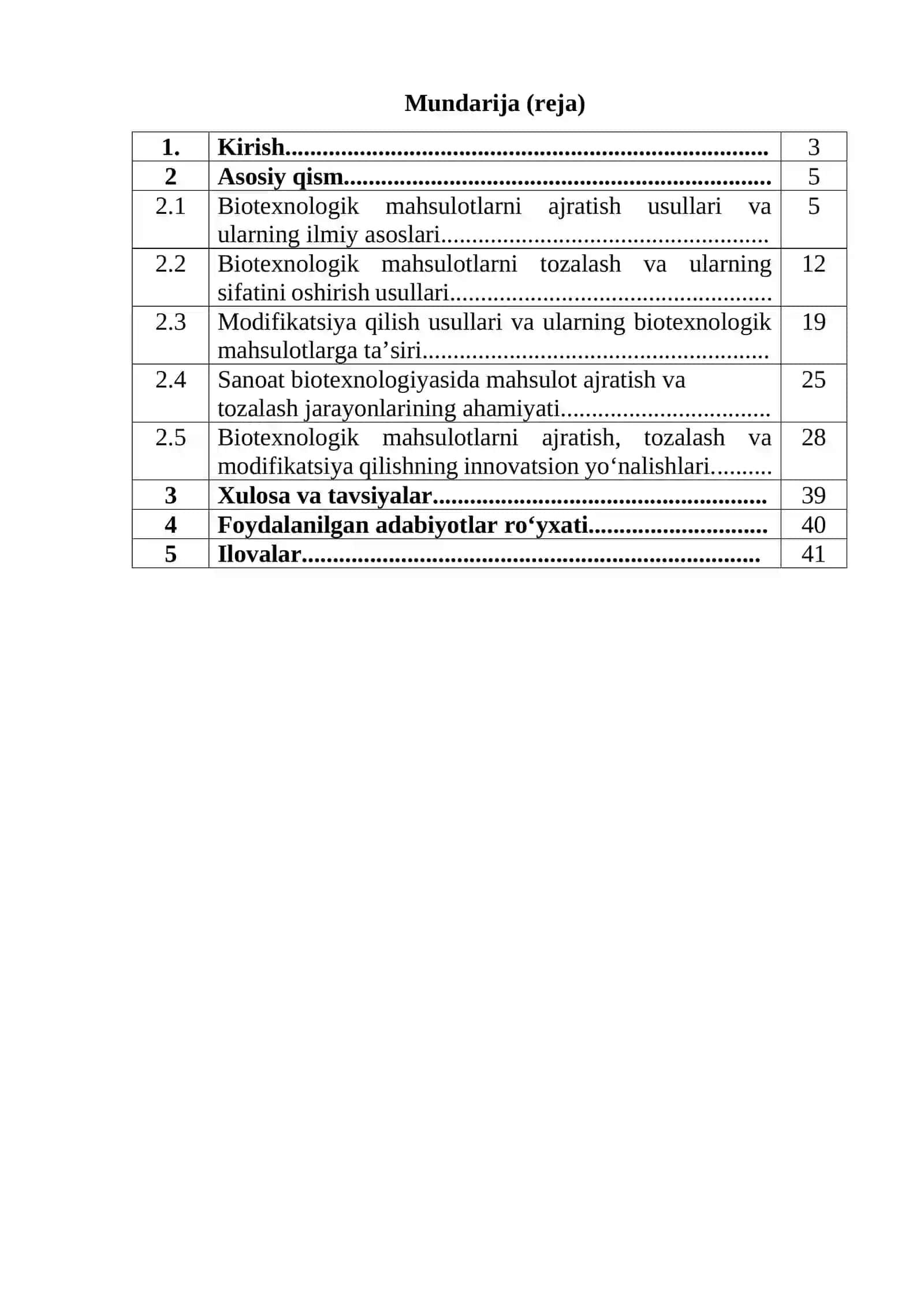 Biotexnologik mahsulotlarni ajratish, tozalash va modifikasiya gilish usullari 2