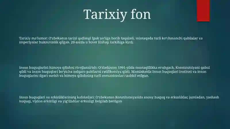 Inson Huquqlari Va Erkinlilari Kafolatining Yaratilishi 2