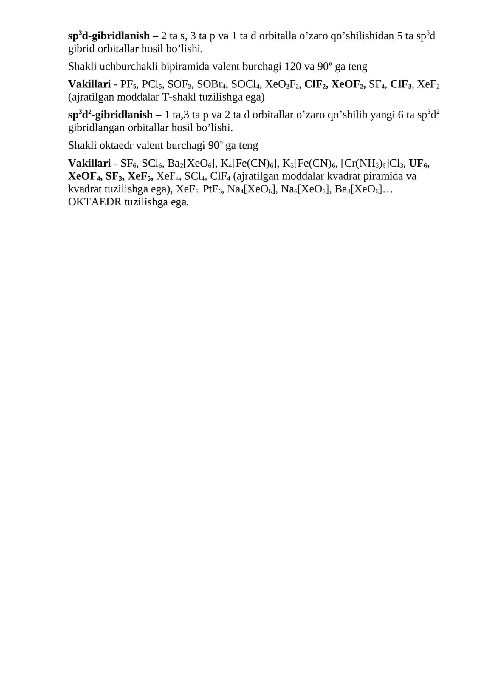 Atom orbitallarining gшbridlanishi 2