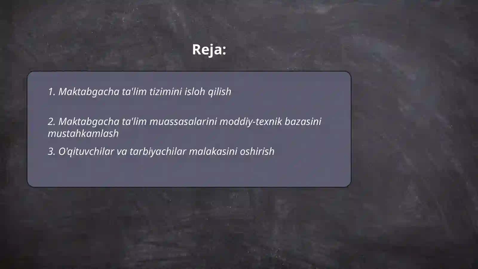 O'zbekiston Respublikasi Prezidentining Maktabgacha ta'limga doir farmon, qaror va farmoyishlari 2