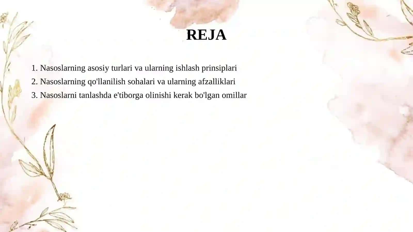 Nasoslar klassifikatsiyasi 2