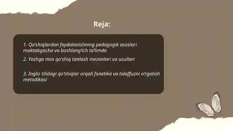 Qo'shiqlardan foydalanishning pedagogik asoslari 2