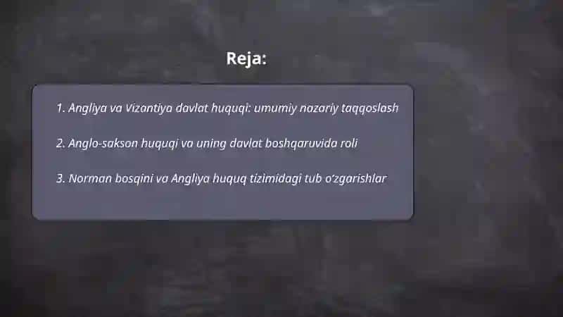 Angliya va Vizantiya davlat huquqi: umumiy nazariy taqqoslash 2