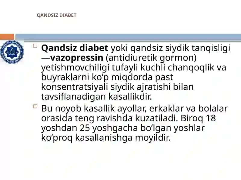 Qandsiz diabet 2