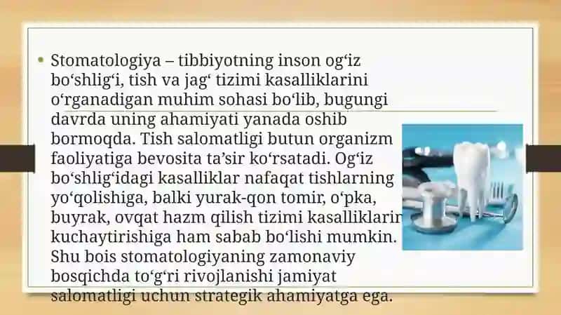 Hozirgi Stomatologiyaning dolzarb muammolari. Sharqning buyuk allomalari  tibbiyot haqida 2