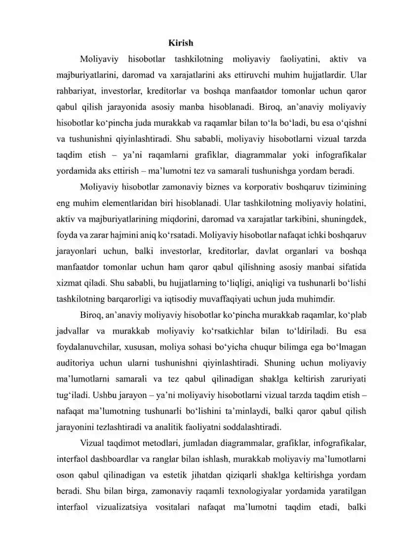 MOLIYAVIY HISOBOTLARNI VIZUAL TAQDIMOTGA AYLANTIRISH USULLARI 2