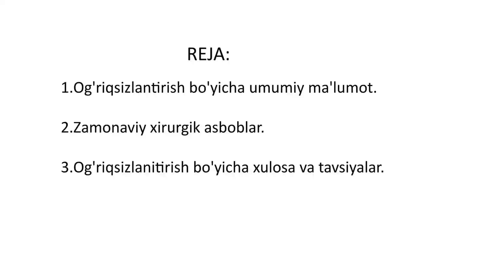 Zamonaviy Og'riqsizlantirish Usullari va Xirurgik Asboblar 2