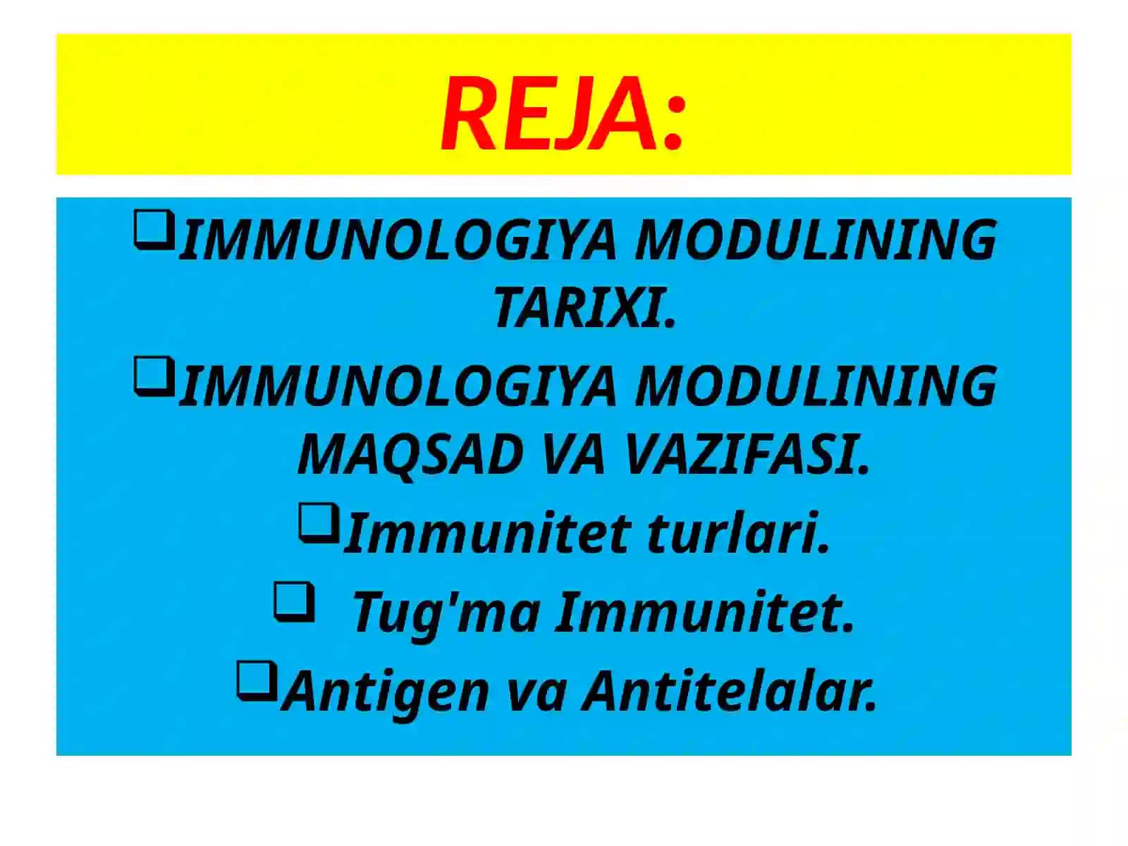 IMMUNOLOGIYA MODULI 2