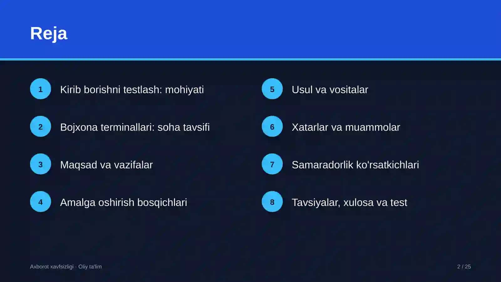Bojxona terminallarida kirib borishni testlash 2