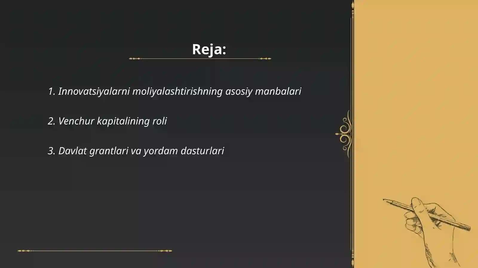 Innovatsiyalarni moliyalashtirish 2