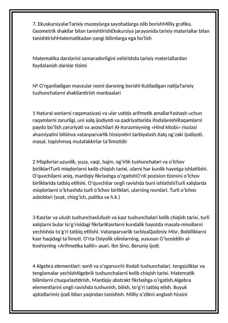 MATEMATIKA FANIDAN SINFDAN TASHQARI TADBIRLAR ISHLANMASI 2