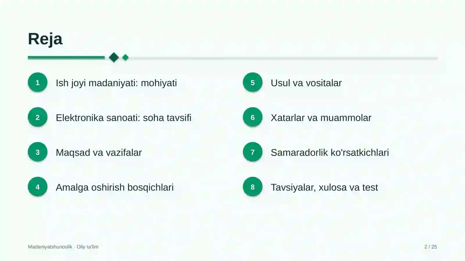 Elektronika sanoatida ish joyi madaniyati 2
