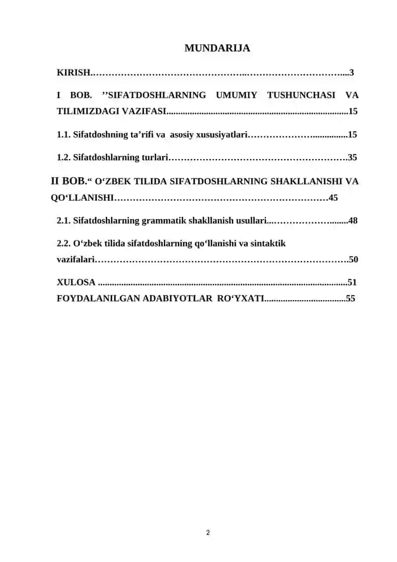 O‘zbek Tilida Sifatdosh 2