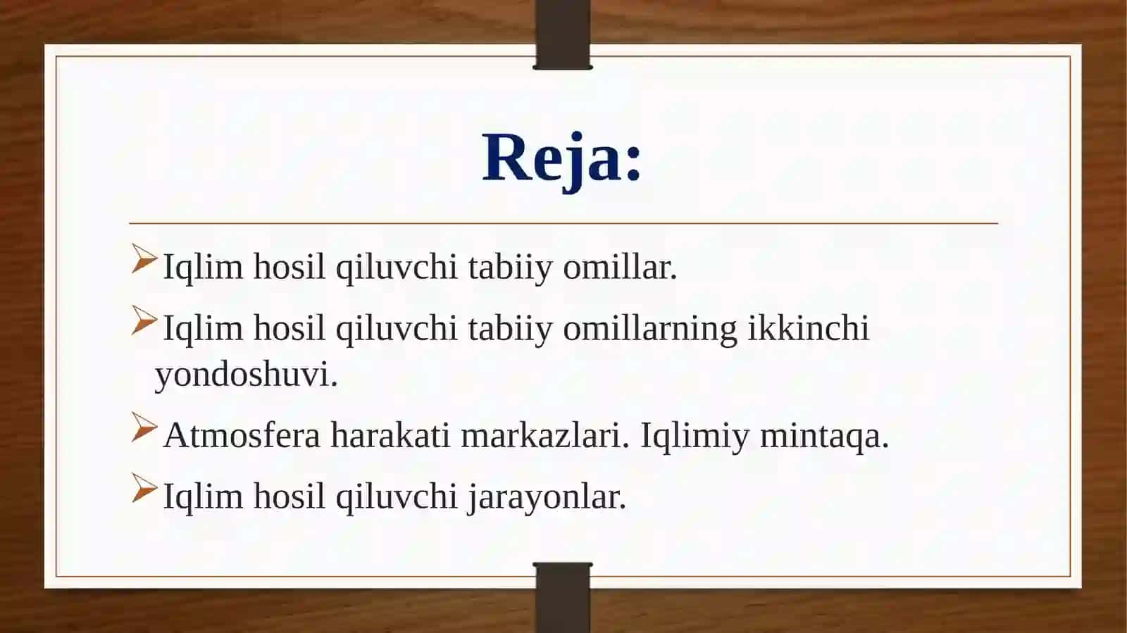 Iqlimhosil qiluvchi omillar va jarayonlar 2