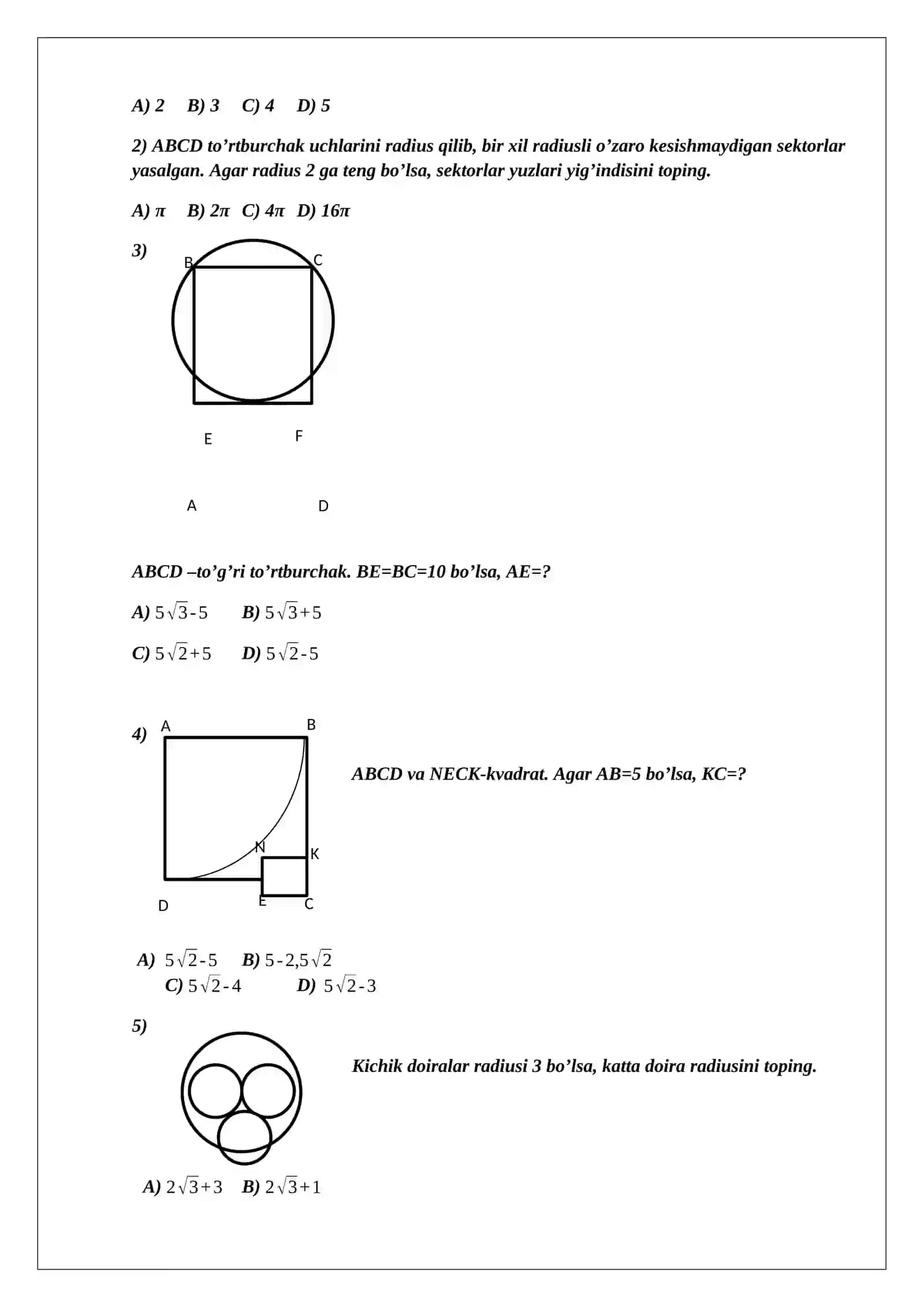 9-SINF GEOMETRIYADAN AYLANA UZUNLIGI 2