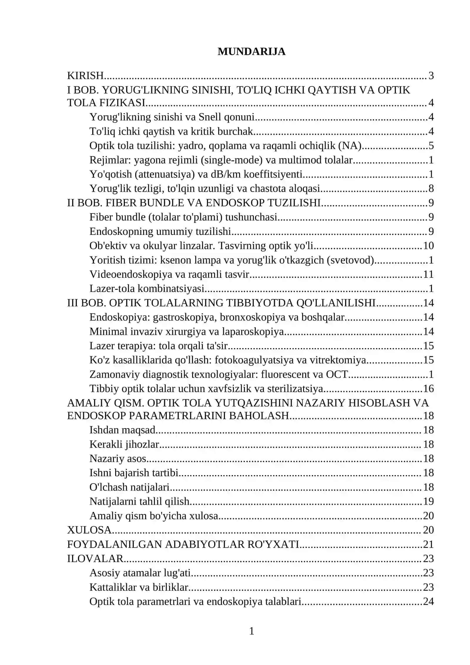 OPTIK TOLALAR VA ULARNING TIBBIYOTDA QO'LLANILISHI 2