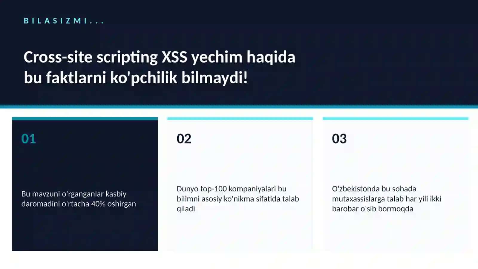 Cross-site scripting XSS yechim 2