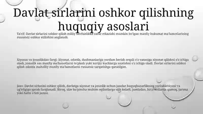 Davlat Sirlarni Oshkor Qilish Jinoyati Va Uni Davlatga Hoinlik Qilish Hamda Josuslik Jinoyatlarni Farqi Hasan 2