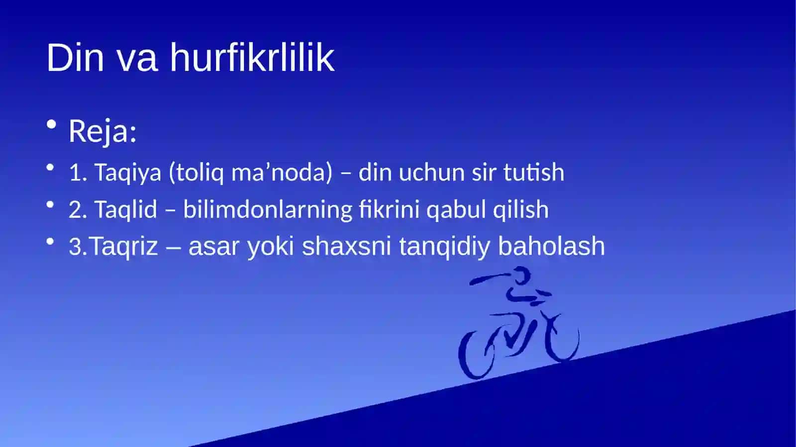 Dinshunoslik fanidan tayyorlagan taqdimoti 2