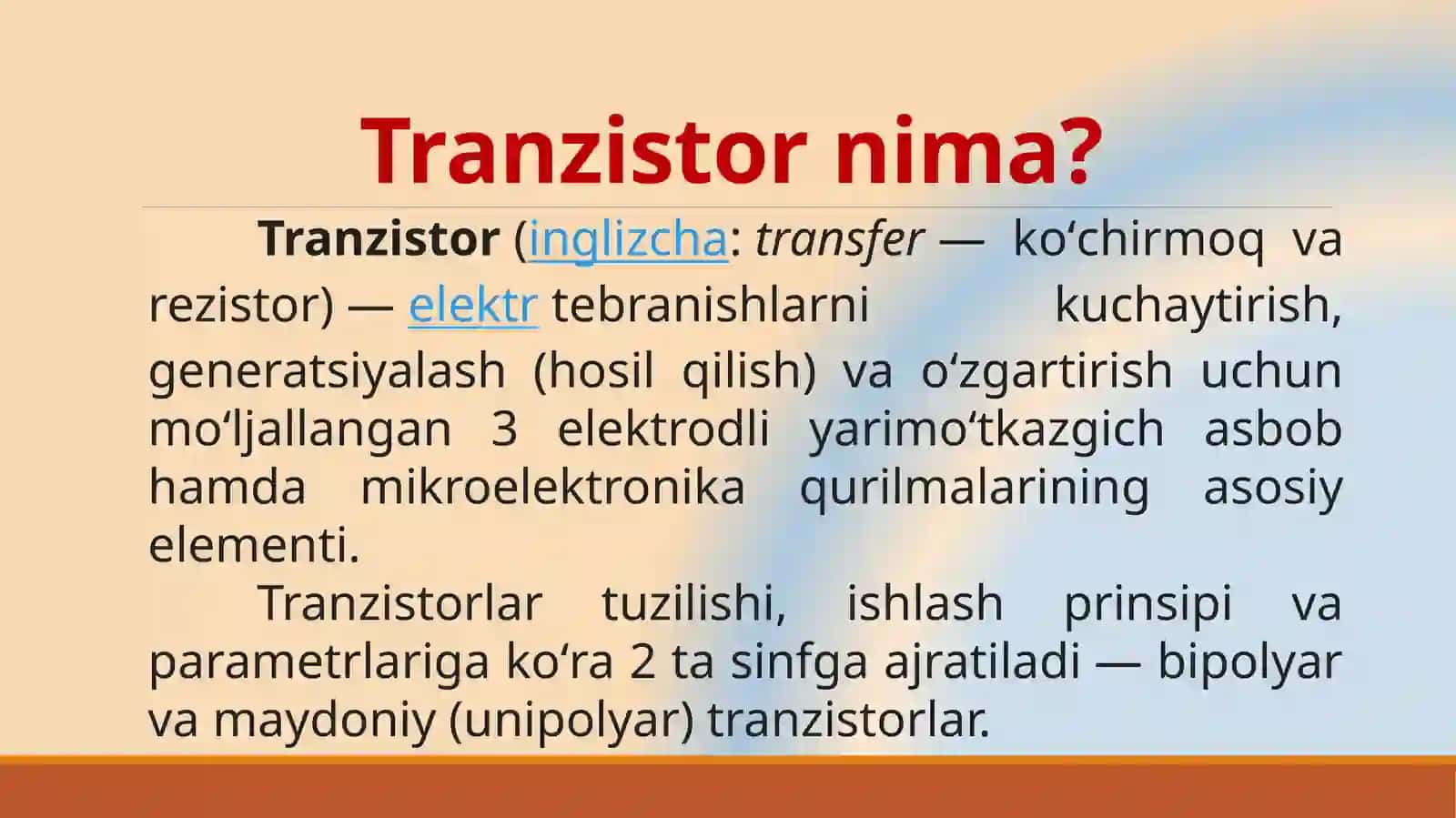 Bipolyar va maydonli tranzistorlar 2