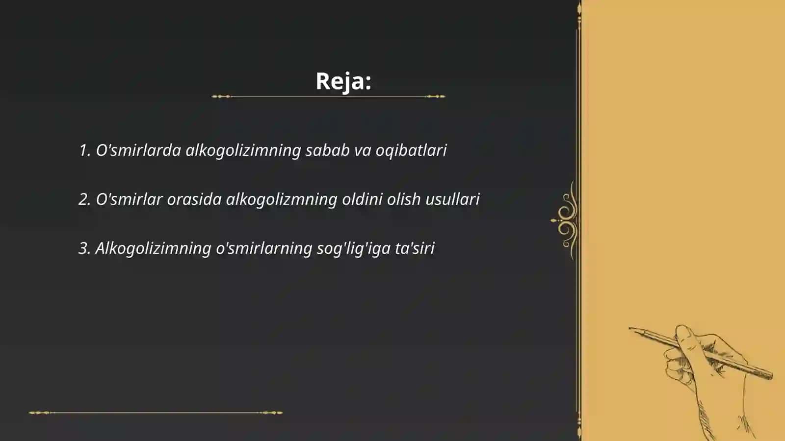 O'smirlarda alkogolizm, toksikomaniya va jinsiy buzilishlar 2