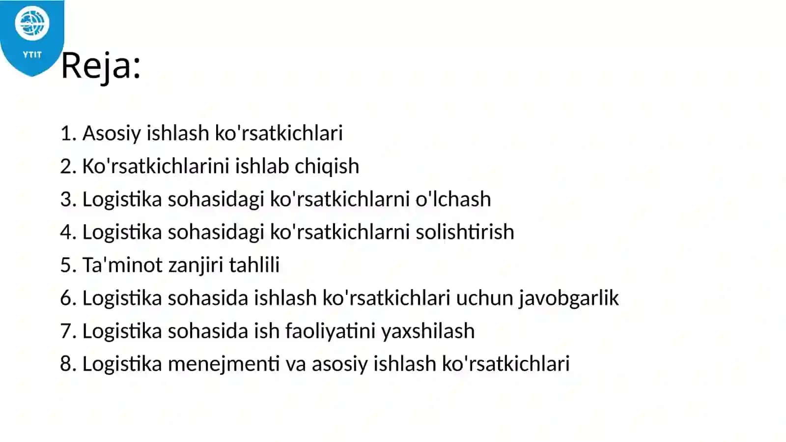 Ishlashni o'lchash va yaxshilash 2