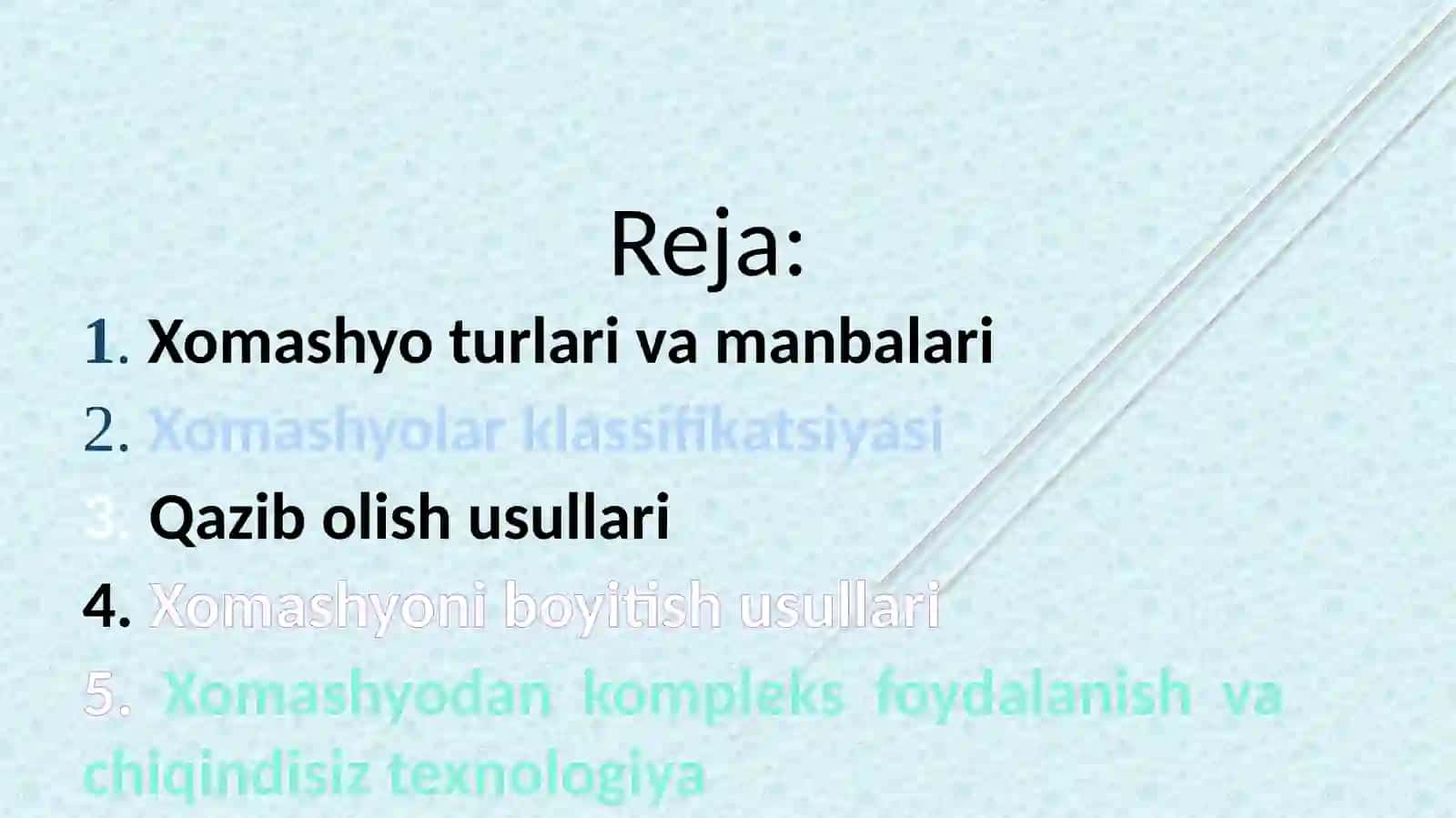 Kimyo   sanoatining xomashyosi  va  uni  boyitish usullari 2