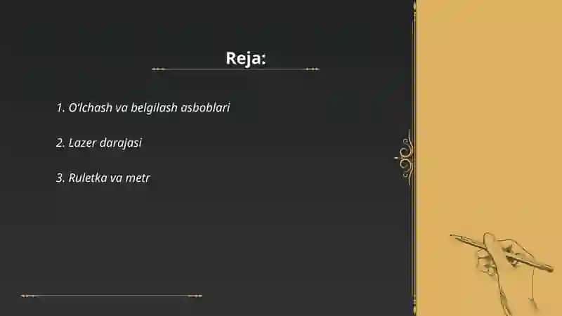 O‘lchash va belgilash asboblari 2