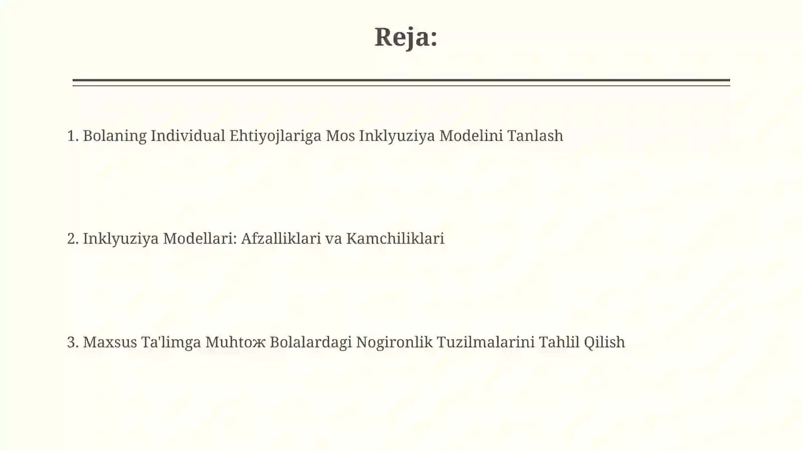 Bolaning Individual Ehtiyojlari va Inklyuziya Modelini Tanlash 2