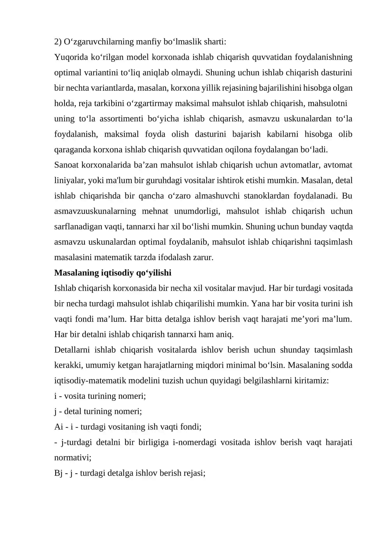 FIRMA VA TARMOQLAR ISH FAOLIYATINI OPTIMALLASH MODELLARI 2
