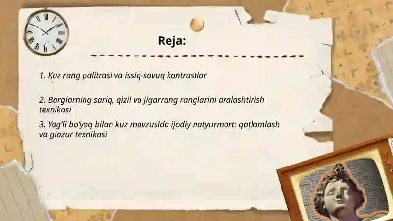 KUZ MAVZUSIDA IJODIY NATYURMORTNI RANGDA ISHLASH 2