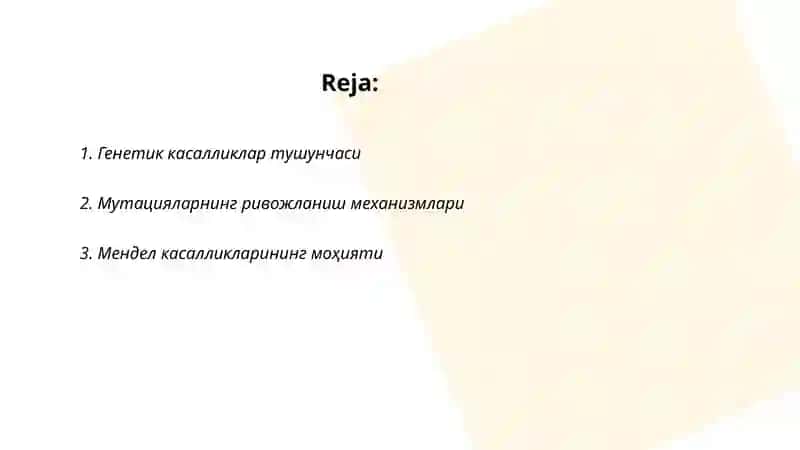 Генетик касалликлар ҳақида тушунча 2