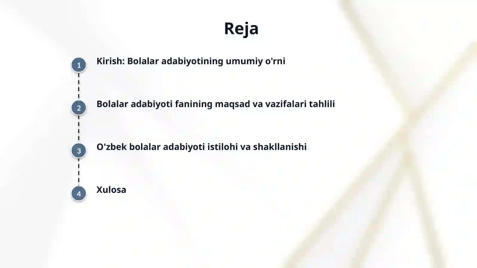 Adabiyot (bolalar adabiyoti) fanining maqsad va vazifalari. Ozbek bolalar adabiyoti istilohi va uning paydo bolishi. 2