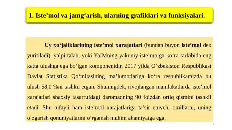Iste’mol va jamg‘arish 2