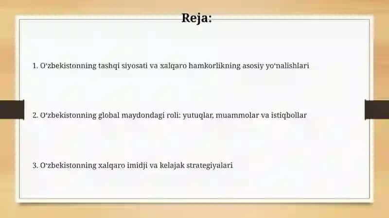 Oʻzbekiston va jahon hamjamiyati 2