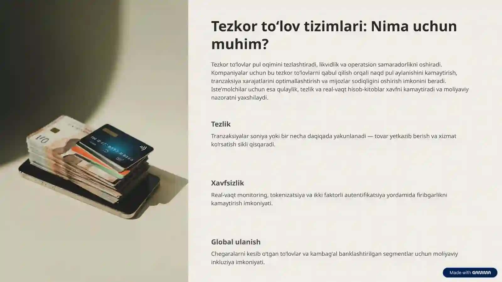 Tezkor toʻlov tizimlari va global tendensiyalar 2