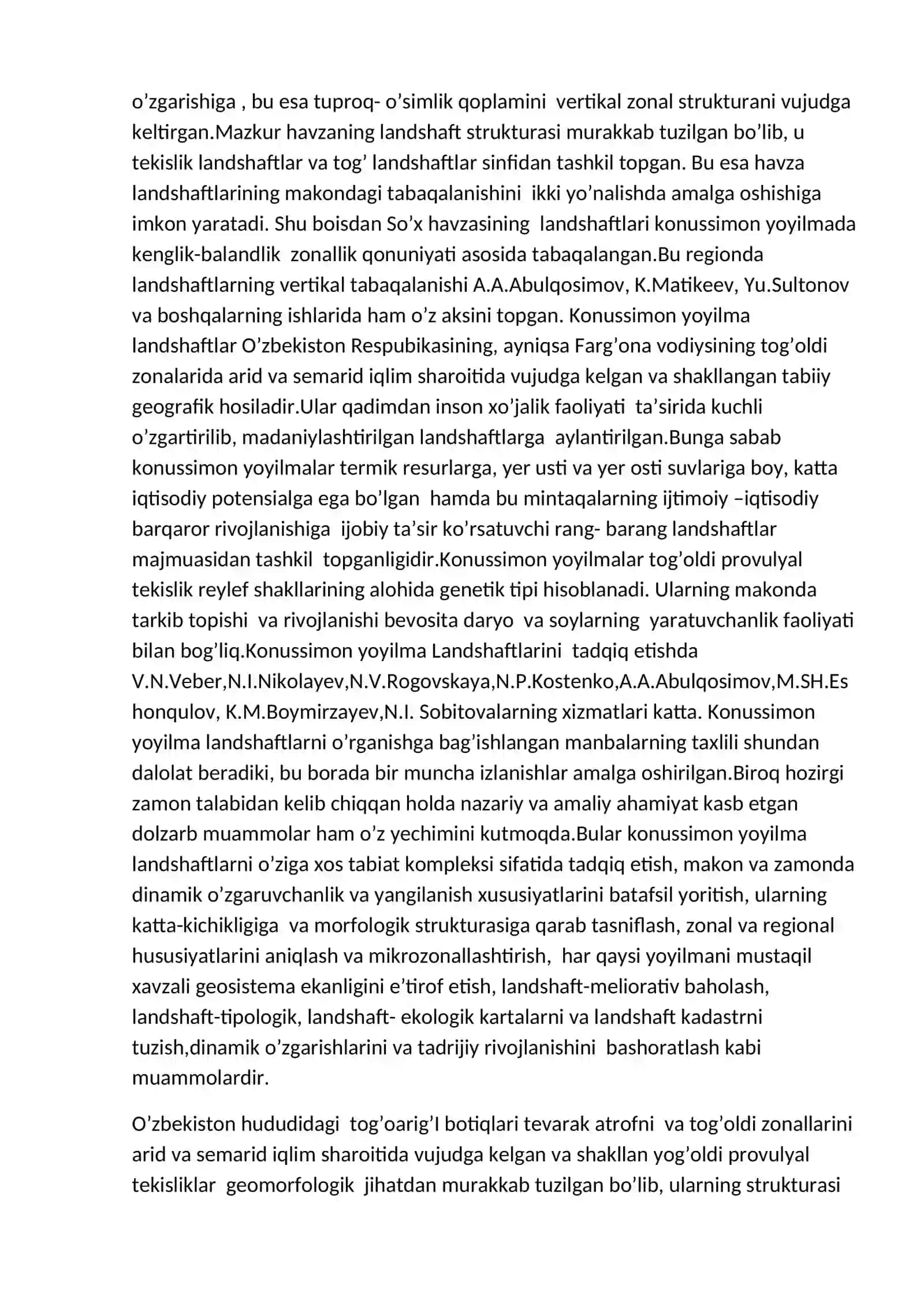 So'x konussimon yoyilmasi landshaftlarining tabiiy sharoiti, shakllanishi va strukturasi 2