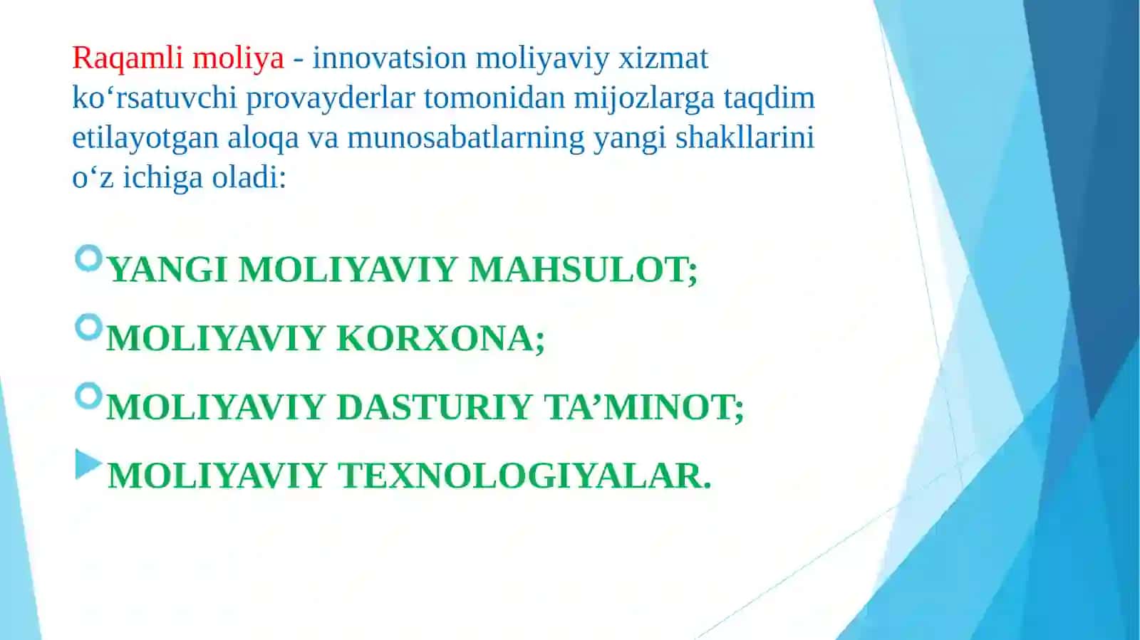 Moliyaviy innovatsiyalar 2