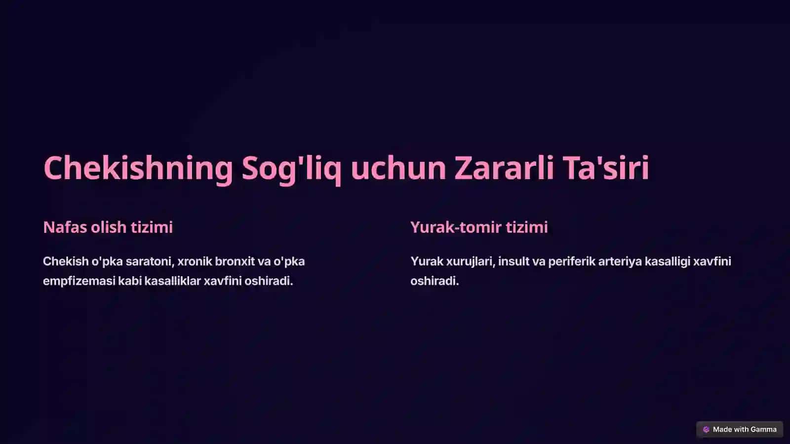 Chekishning Zararli Oqibatlari 2