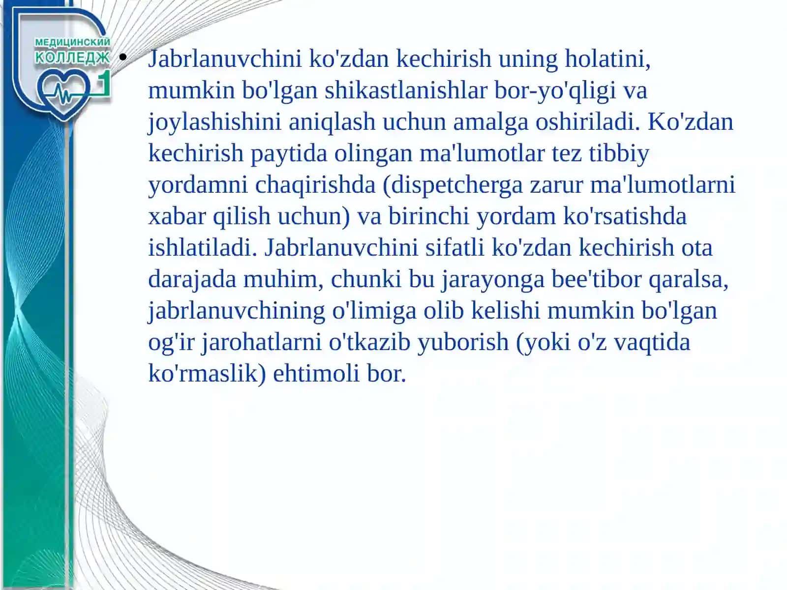 Jarohatlar va qon ketishida birinchi yordam 2