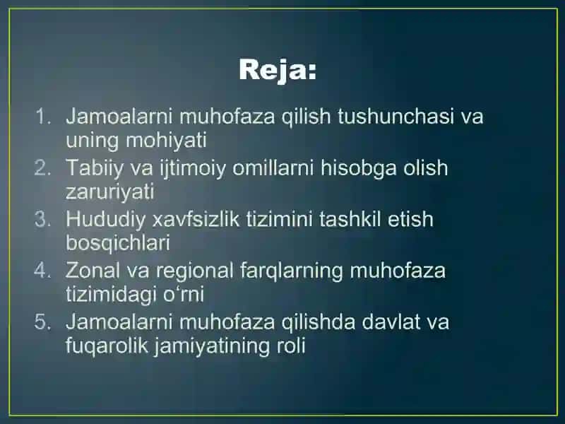 Jamoalarni muhofaza qilish. Zonal va regional farqlarni hisobga olish 2