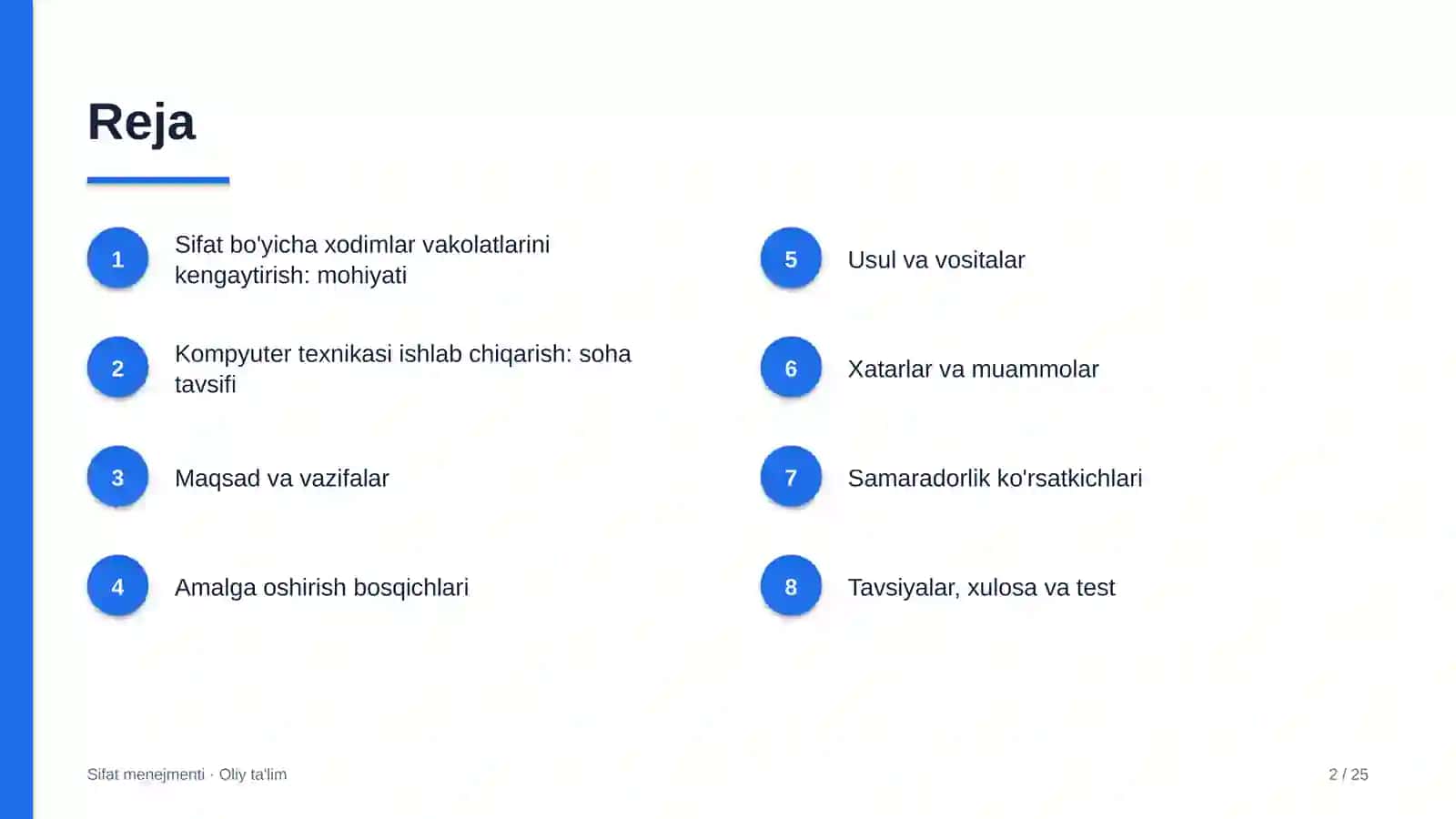 Kompyuter texnikasi ishlab chiqarishda sifat bo'yicha xodimlar vakolatlarini kengaytirish 2