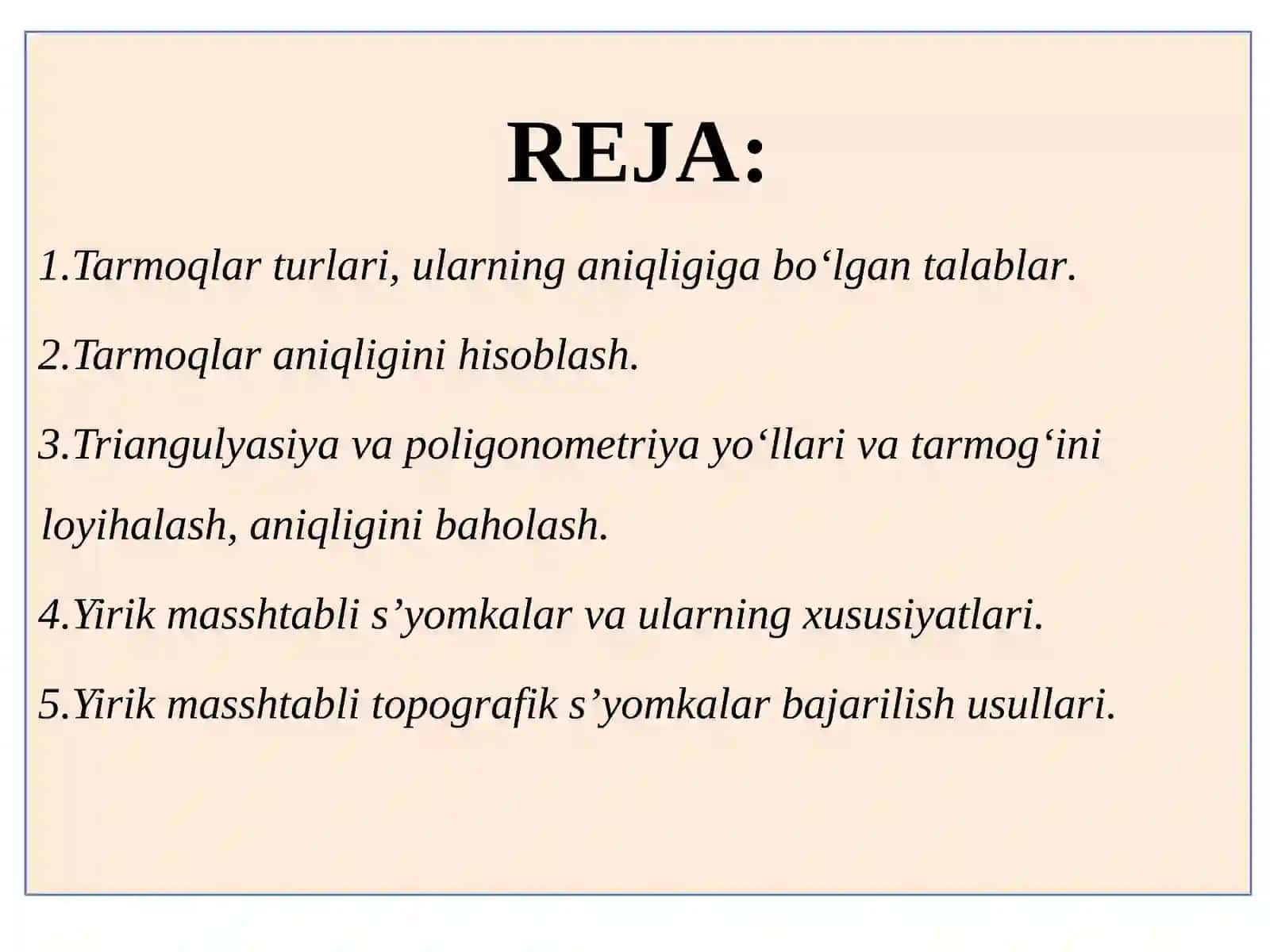Davlat geodeziya tarmoq'i 2
