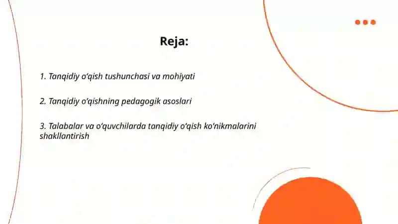 Tanqidiy oʻqish va samarali amalga oshirish omillari 2