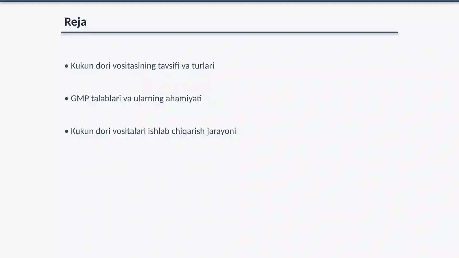 Kukun dori vositasi uchun GMP talablari 2